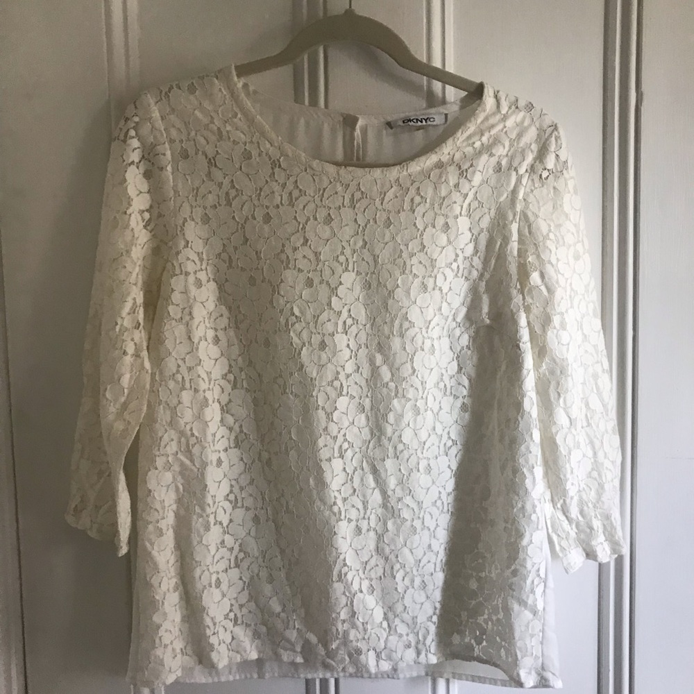 DKNY Ivory Lace Top